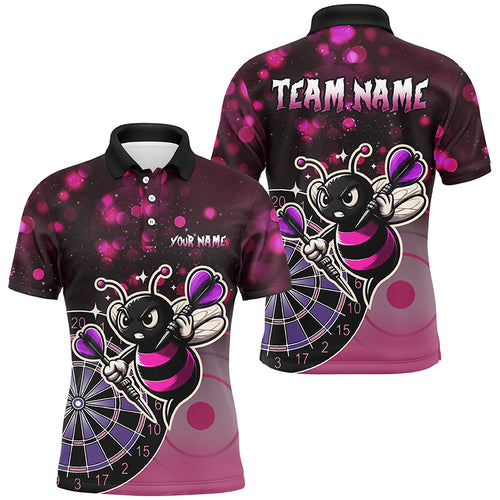 Personalized Pink Darts Bee Custom Darts Shirts For Men, Funny Darts Apparel, Best Darts Gifts TDM2105