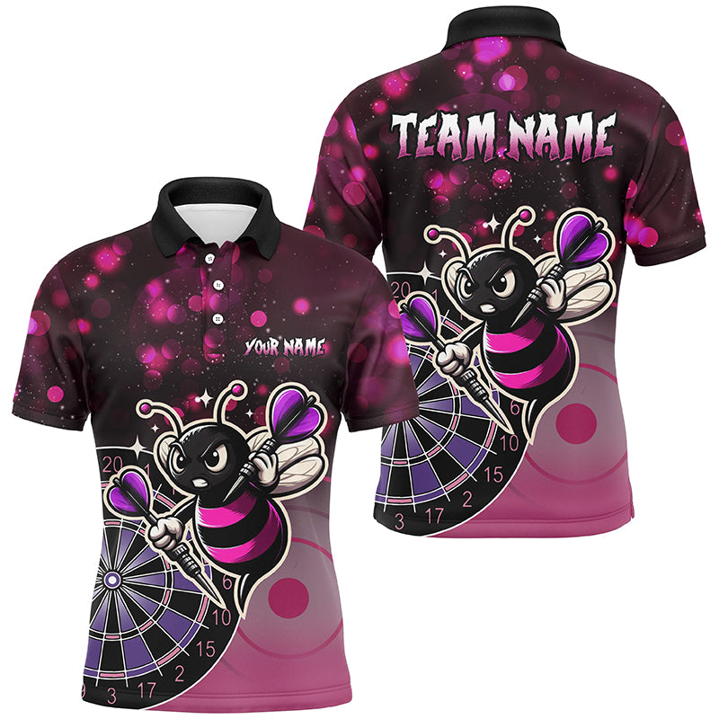 Personalized Pink Darts Bee Custom Darts Shirts For Men, Funny Darts Apparel, Best Darts Gifts TDM2105