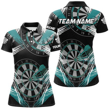 Load image into Gallery viewer, Personalized Darts Tournament Grunge Style Darts Shirts For Women Custom Darts Team Jersey |Turquoise TDM2107