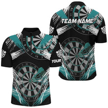 Load image into Gallery viewer, Personalized Darts Tournament Grunge Style Darts Shirts For Men Custom Darts Team Jersey |Turquoise TDM2107