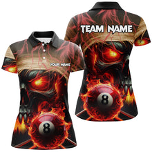 Load image into Gallery viewer, Skull Burning 8 Ball Pool Fire Custom 3D Printed Billiard Shirts For Women, Flame Billiard Jerseys TDM2339