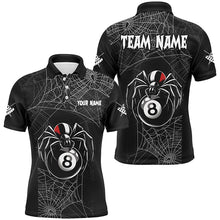 Load image into Gallery viewer, Funny Spider Web 8 Ball Pool Black Billiard Shirts For Men Custom Spider Billiard Halloween Shirts TDM2587