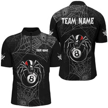 Load image into Gallery viewer, Funny Spider Web 8 Ball Pool Black Billiard Shirts For Men Custom Spider Billiard Halloween Shirts TDM2587