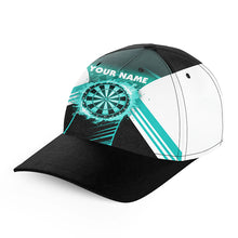 Load image into Gallery viewer, Personalized Fire Flame Dartboard 3D All Over Print Baseball Darts Hat Custom Turquoise Darts Cap TDM2590