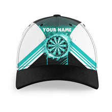 Load image into Gallery viewer, Personalized Fire Flame Dartboard 3D All Over Print Baseball Darts Hat Custom Turquoise Darts Cap TDM2590