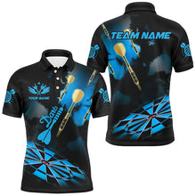 Load image into Gallery viewer, Blue Dart Board Hazy Smoke Custom 3D Dart Shirts For Men, Darts League Team Shirt Dart Jerseys TDM2842