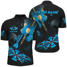 Load image into Gallery viewer, Blue Dart Board Hazy Smoke Custom 3D Dart Shirts For Men, Darts League Team Shirt Dart Jerseys TDM2842