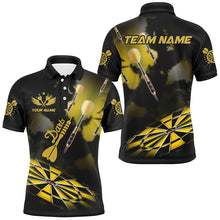 Load image into Gallery viewer, Yellow Dart Board Hazy Smoke Custom 3D Dart Shirts For Men, Darts League Team Shirt Dart Jerseys TDM3069