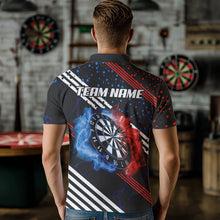 Load image into Gallery viewer, Personalized Blue And Red Darts Line And Dotted Design Dart Shirts For Men Lightning Dart Jerseys TDM3649
