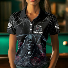 Load image into Gallery viewer, Death Skeleton 8 Ball Pool Roses Women&#39;s Billiard Shirt Custom Billiard Jersey, Billiard Team Shirts TDM3796
