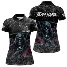 Load image into Gallery viewer, Death Skeleton 8 Ball Pool Roses Women&#39;s Billiard Shirt Custom Billiard Jersey, Billiard Team Shirts TDM3796