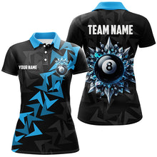 Load image into Gallery viewer, Personalized Funny Blue 8 Ball Pool Ice Custom Women Billiard Shirts, Unique Billiard Jerseys Attire TDM1904