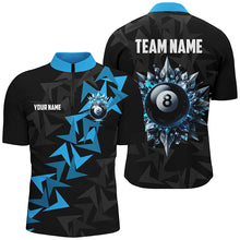 Load image into Gallery viewer, Personalized Funny Blue 8 Ball Pool Ice Custom Men Billiard Shirts, Unique Billiard Jerseys Attire TDM1904