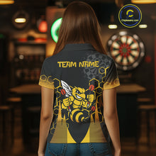 Load image into Gallery viewer, Personalized Yellow Black Funny Bee Darts Shirt For Women Custom Darts Jersey Outfit Polo &amp; 1/4 Zip TDM4681
