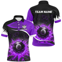 Load image into Gallery viewer, Personalized Purple 8 Ball Pool Crack Flame Men Billiard Jersey, Team League Billiard Team Shirts TDM2599