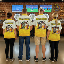 Load image into Gallery viewer, Personalized Yellow Funny Darts And Beer Men Dart Shirts, Drinking Darts Team Jerseys, Dart Gifts TDM2609
