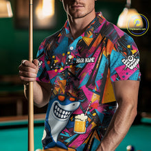 Load image into Gallery viewer, Funny Shark Colorful Graffiti Style Custom 8 Ball Billiard Shirt For Men Best Billiard Team Jersey TDM4890