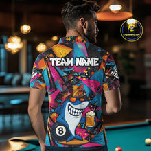 Load image into Gallery viewer, Funny Shark Colorful Graffiti Style Custom 8 Ball Billiard Shirt For Men Best Billiard Team Jersey TDM4890