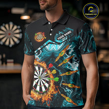 Load image into Gallery viewer, Personalized Turquoise Dartboard Fire Marble Darts Shirt For Men Custom Darts Team Jersey Outfit TDM5097