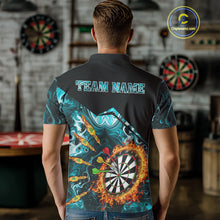 Load image into Gallery viewer, Personalized Turquoise Dartboard Fire Marble Darts Shirt For Men Custom Darts Team Jersey Outfit TDM5097