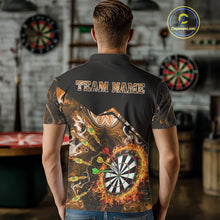 Load image into Gallery viewer, Personalized Orange Dartboard Fire Marble Darts Shirt For Men Custom Darts Team Jersey Outfit TDM5098