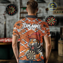 Load image into Gallery viewer, Personalized Orange Black Grunge Tiger Darts Shirt For Men Custom Darts Team Jersey Polo &amp; 1/4 Zip TDM5099