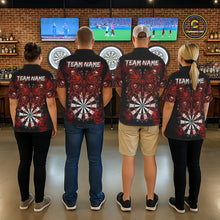 Load image into Gallery viewer, Red Dartboard Butterfly Skull Darts Shirt For Men Custom Darts League Team Jersey Polo &amp; 1/4 Zip TDM5583