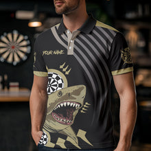 Load image into Gallery viewer, Funny Shark Darts Shirt With Pocket Option For Men Custom Dart Team Jersey TDM3655