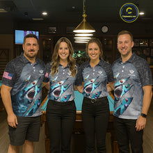 Load image into Gallery viewer, Personalized Funny Shark Billiard Shirt For Women, 8 Ball Pool Team Jersey Polo &amp; 1/4 Zip Shirt TDM6202