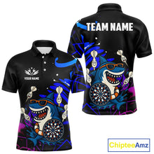 Load image into Gallery viewer, Funny Shark Darts Shirt For Men – Custom Dart Team Jersey | Polo &amp; Quarter Zip Darts Shirt Style TDM4077