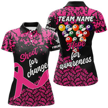 Load image into Gallery viewer, Shoot For Change Hope For Awareness Billiard Shirts For Women Custom Breast Cancer Billiard Jerseys TDM2357