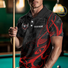 Load image into Gallery viewer, Personalized Black And Red 8 Ball Wings Billiard Shirt For Men Custom Tribal Pool Team Jersey TDM4684