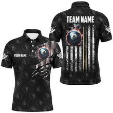 Load image into Gallery viewer, Retro American Flag 8 Ball Pool Smoke Custom Men Billiard Shirts, Patriotic Billiard Jerseys |Black TDM2853