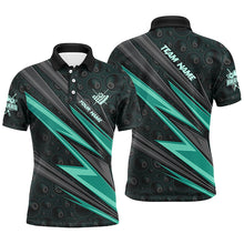 Load image into Gallery viewer, Personalized Name Turquoise Billiard Jerseys For Men Custom 8 Ball Billiard Shirts Pool Team Jersey TDM2855