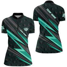 Load image into Gallery viewer, Personalized Name Turquoise Billiard Jerseys For Women Custom 8 Ball Billiard Shirts Pool Team Jersey TDM2855