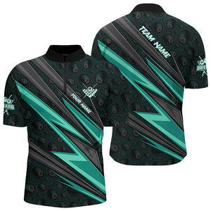 Personalized Name Turquoise Billiard Jerseys For Men Custom 8 Ball Billiard Shirts Pool Team Jersey TDM2855