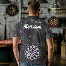 Load image into Gallery viewer, Personalized Purple Break Glass Darts Shirt For Men Custom Darts Team Jersey Polo &amp; 1/4 Zip TDM5101