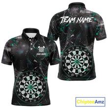 Load image into Gallery viewer, Personalized Turquoise Break Glass Darts Shirt For Men Custom Darts Team Jersey Polo &amp; 1/4 Zip TDM5102