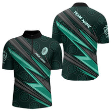Load image into Gallery viewer, Personalized Turquoise Dartboard Pattern Darts Polo &amp; Quarter Zip Custom Men Dart Shirt Dart Jersey TDM3332