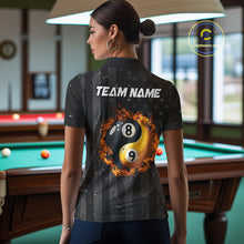 Load image into Gallery viewer, Black US Flag Ying And Yang 8 Ball &amp; 9 Ball Custom Billiard Shirts For Women Funny Billiard Jerseys TDM4082