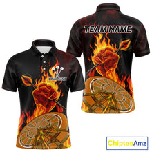 Load image into Gallery viewer, Flame Darts &amp; Crack Dartboard 3D Custom Red Dart Polo Shirts For Men, Dart Jerseys NYN0809