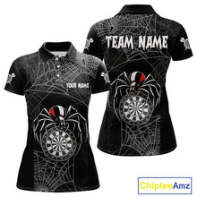 Load image into Gallery viewer, Funny Black Dartboard Spider Web Darts Shirt For Women Custom Halloween Darts Jerseys Outfit TDM4447