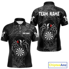 Load image into Gallery viewer, Funny Black Dartboard Spider Web Darts Shirt For Men Custom Halloween Darts Jerseys Outfit TDM4447