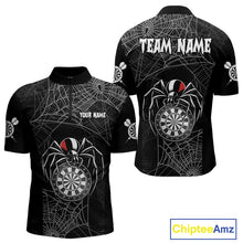 Load image into Gallery viewer, Funny Black Dartboard Spider Web Darts Shirt For Men Custom Halloween Darts Jerseys Outfit TDM4447