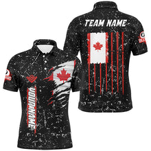 Load image into Gallery viewer, Vintage Canada Flag Custom Black Grunge Billiard Shirts For Men, Patriotic Gifts For Pool Lover TDM2372