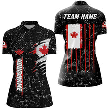 Load image into Gallery viewer, Vintage Canada Flag Custom Black Grunge Billiard Shirts For Women, Patriotic Gifts For Pool Lover TDM2372