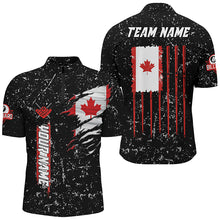 Load image into Gallery viewer, Vintage Canada Flag Custom Black Grunge Billiard Shirts For Men, Patriotic Gifts For Pool Lover TDM2372