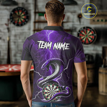 Load image into Gallery viewer, Purple Lightning Thunder Cobra Darts Shirt For Men Custom Darts League Team Jersey Polo &amp; 1/4 Zip TDM4896