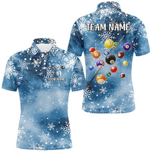 Load image into Gallery viewer, Personalized Snowflake Pattern Billiard Shirts For Men, Christmas Billiard Jerseys Pool Gifts TDM2858