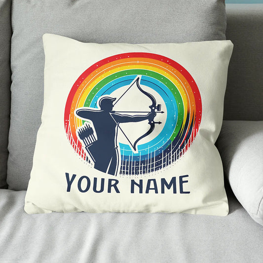 Multicolor Funny Men Player Archery Custom Name Archery White Pillows TDM0827